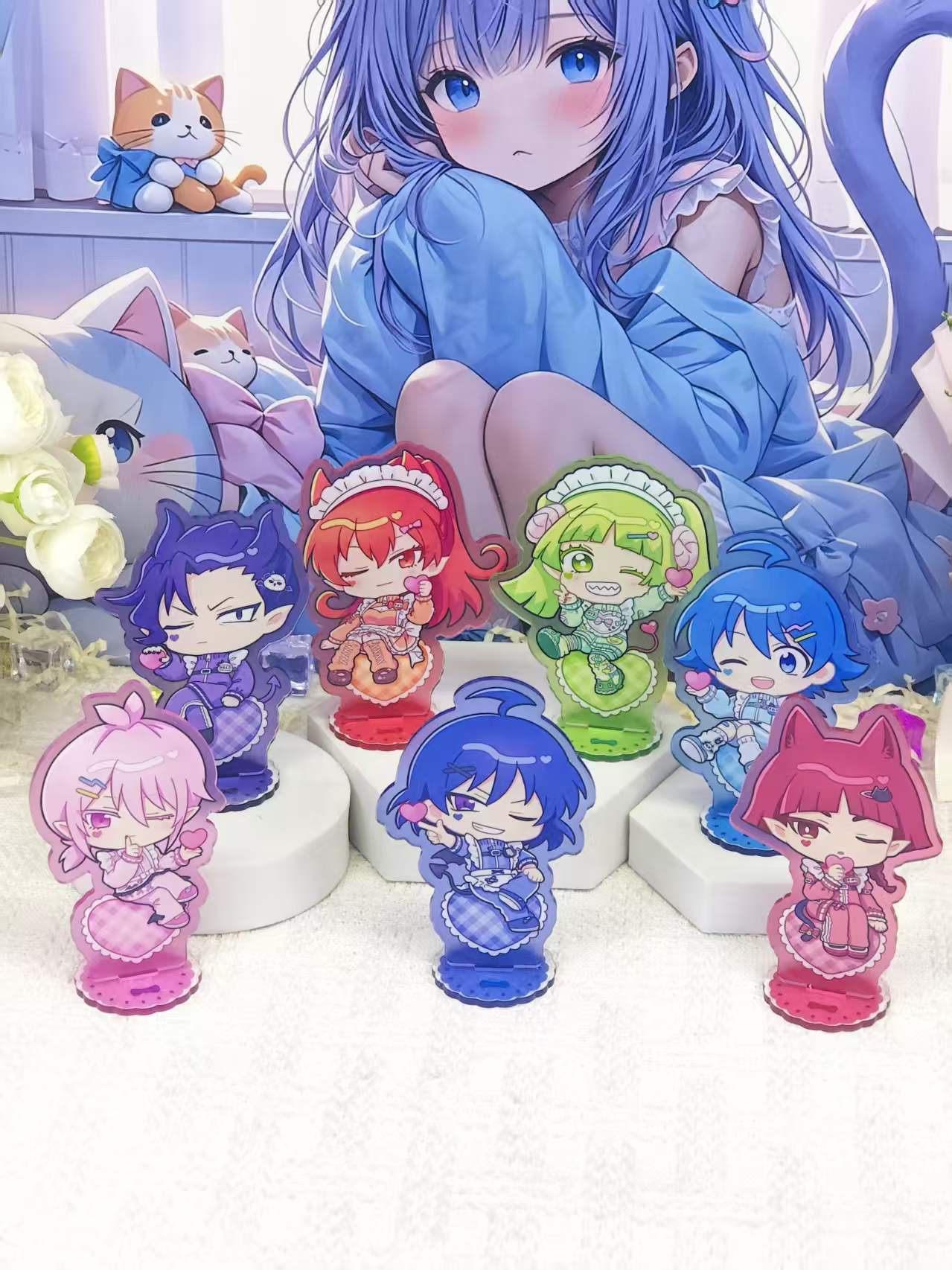 Anime Merchandise Collection - ชุดตั้งโชว์อะคริลิกสไตล์เมดชิบิของอิรุมะคุง, ฟิกเกอร์ตั้งโต๊ะตกแต่งลายตัวละครอนิเมะน่ารัก, ของขวัญสำหรับแฟนคลับและนักสะสม